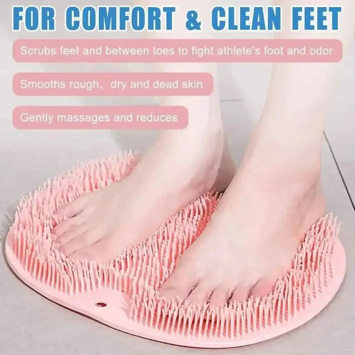 Foot Scrubber Back Brush Bathroom Massager DailySale Pink Gray Pink-Gray-