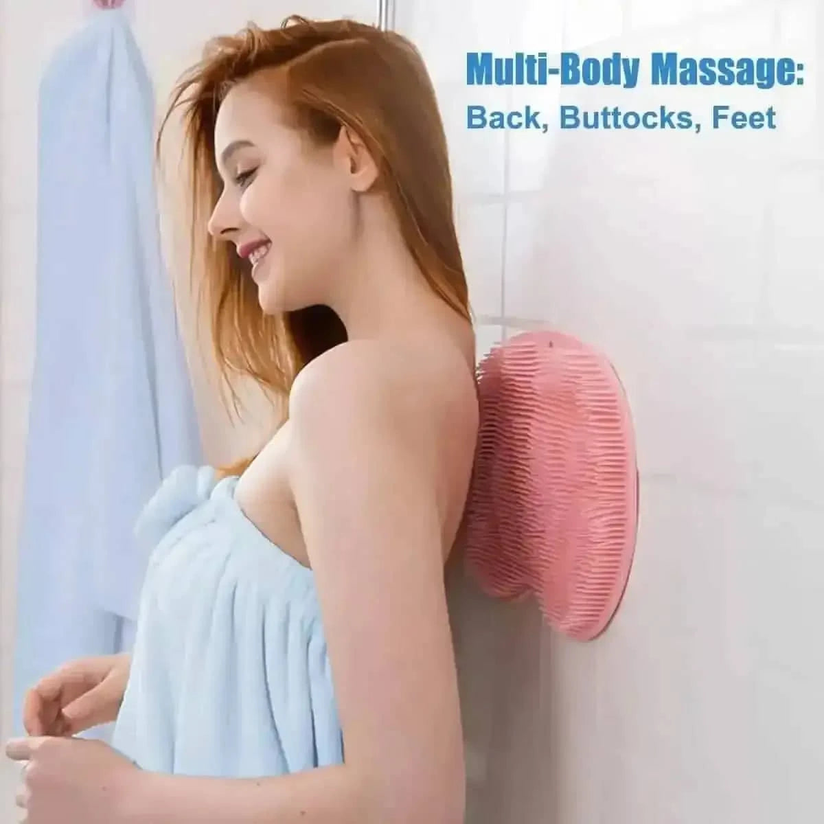 Foot Scrubber Back Brush Bathroom Massager DailySale Pink Gray Pink-Gray-