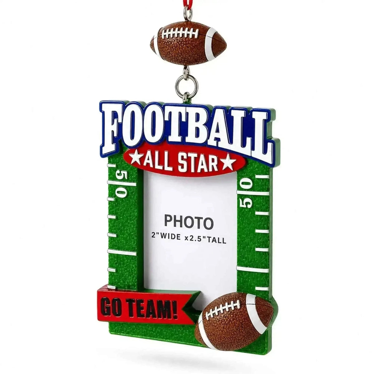 Football All Star Photo Frame Resin Christmas Ornament Cartsfy Inc.