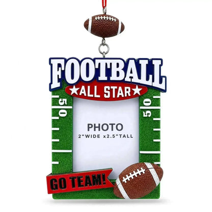 Football All Star Photo Frame Resin Christmas Ornament Cartsfy Inc.