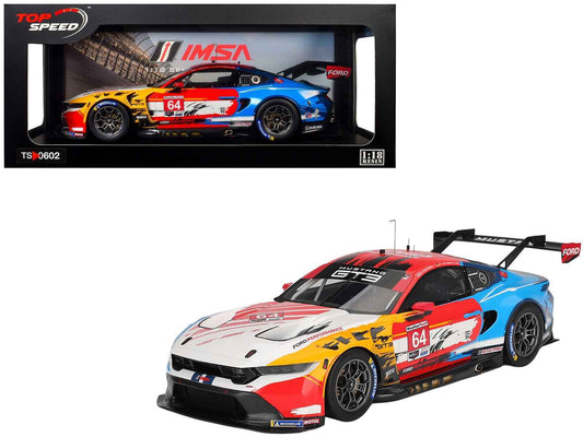Ford Mustang GT3 #64 Mike Rockenfeller - Harry Tincknell "Ford Multimatic Motorsports" "Motul Course de Monterey - Laguna Seca" (2024) 1/18 Model Car by Top Speed Cartsfy Inc.
