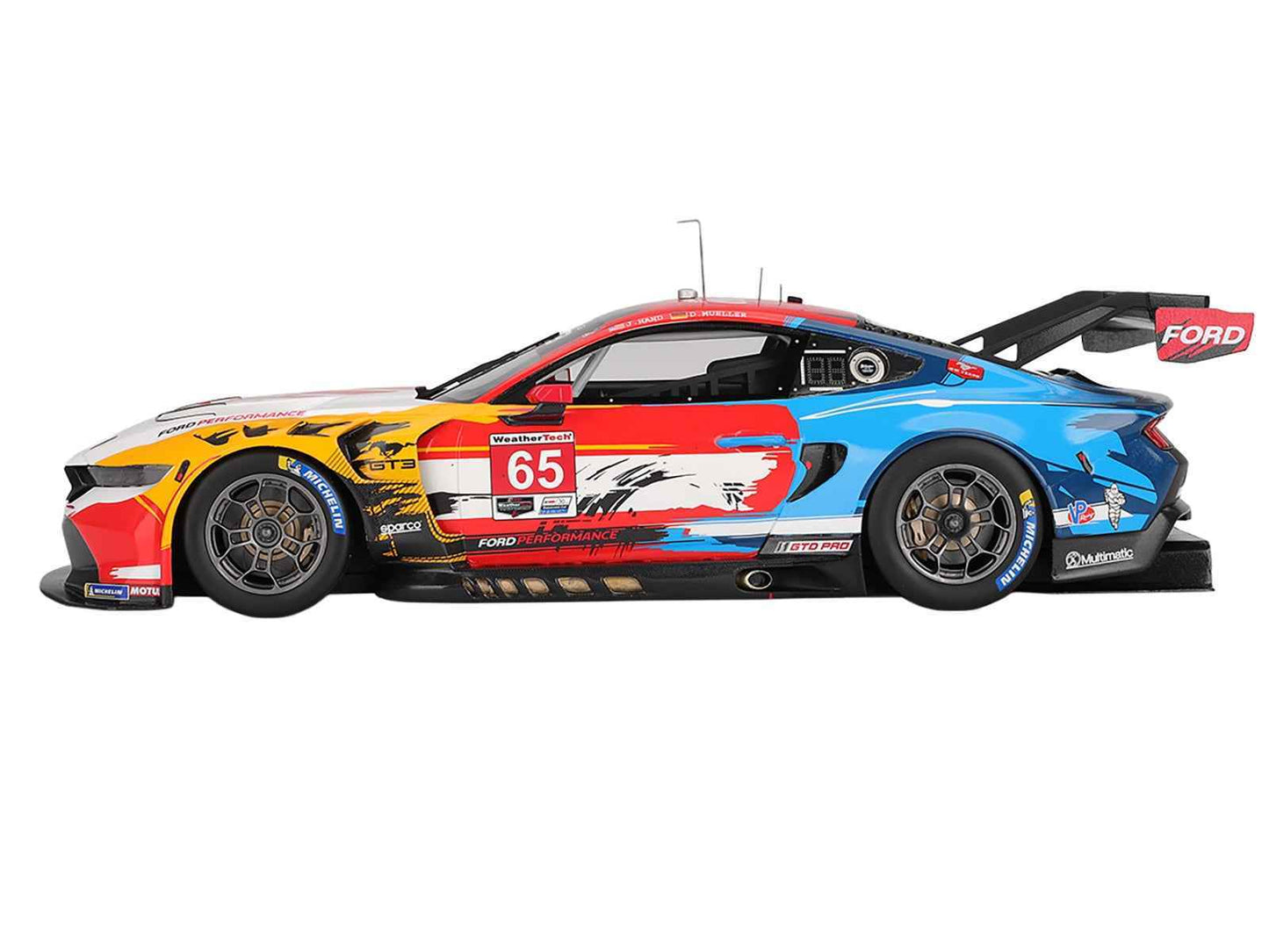 Ford Mustang GT3 #65 Joey Hand - Dirk Muller "Ford Multimatic Motorsports" "Motul Course de Monterey - Laguna Seca" (2024) 1/18 Model Car by Top Speed Cartsfy Inc.