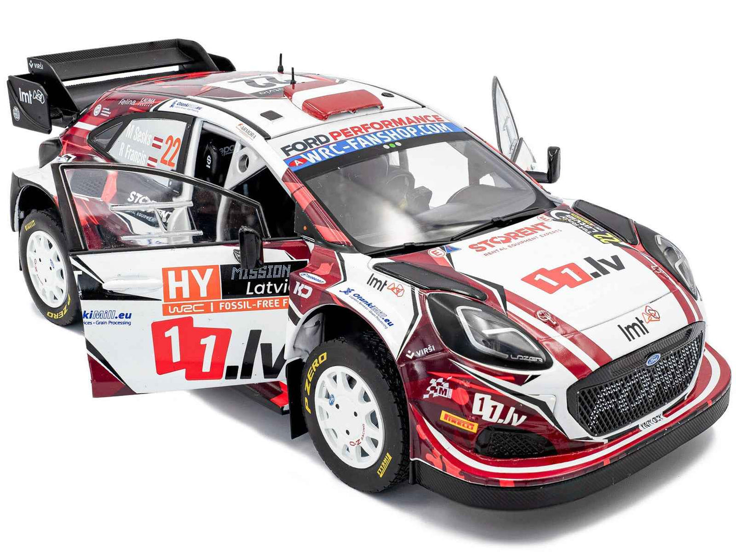 Ford Puma Rally1 #22 Martins Sesks - Renars Francis "Rally Latvia" (2024) "Competition" Series 1/18 Diecast Model Car by Solido Miniature Motors Default Title Default Title-