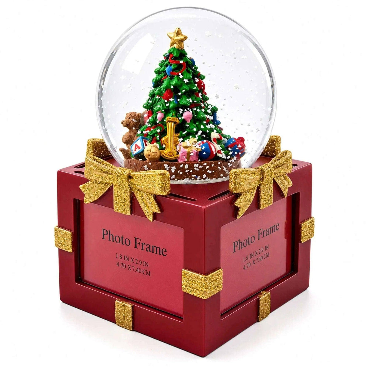 Four-Sided Picture Frame Christmas Tree Musical Water Snow Globe BestPysanky Default Title Default Title-