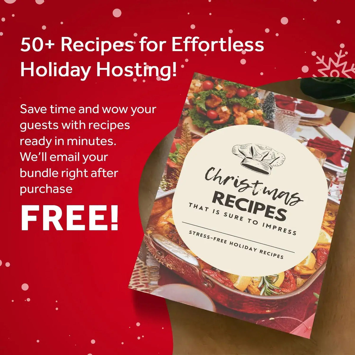 Vintage Christmas Tree Wall Art with Free Christmas Recipe Book