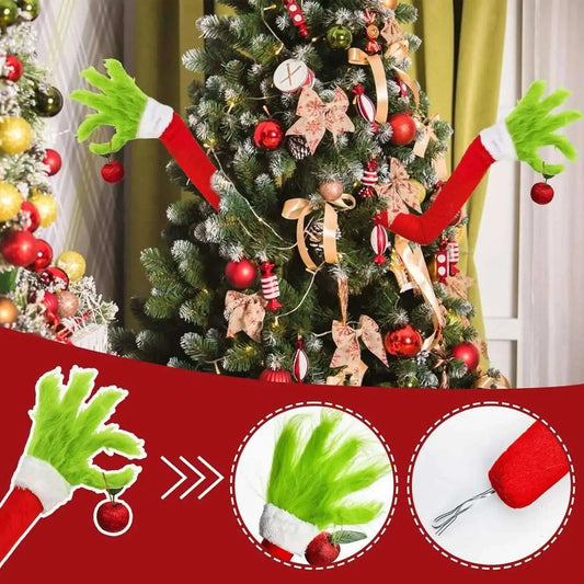 Furry Green Monster Elf Arms Hand for Christmas Tree Ornaments DailySale Default Title Default Title-