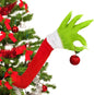Furry Green Monster Elf Arms Hand for Christmas Tree Ornaments