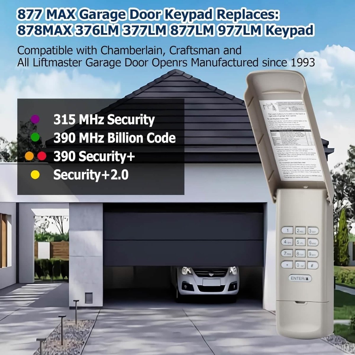 Garage Door Opener Remote – Wireless Keyless Replacement - Cartsfy Inc.