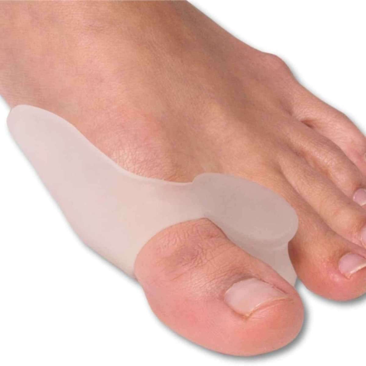 Gel bunion guard spacer with clear gel pad between toes for bunion support