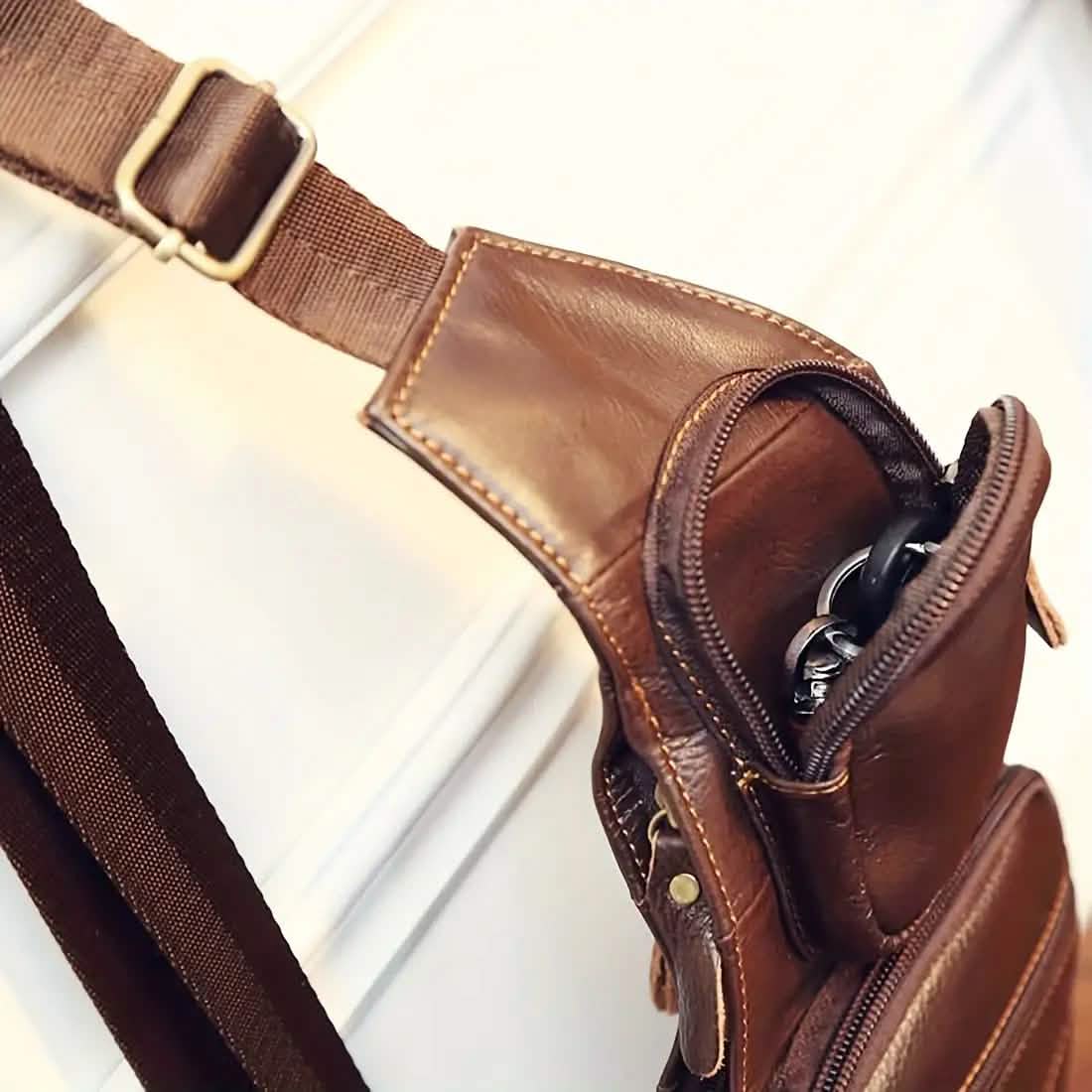 Genuine Leather Crossbody Sling Bag (Unisex) Cartsfy Inc.