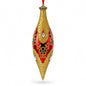Gilded Petal & Pearl Elongated Pointed Teardrop Finial Glass Christmas Ornament BestPysanky Default Title Default Title-