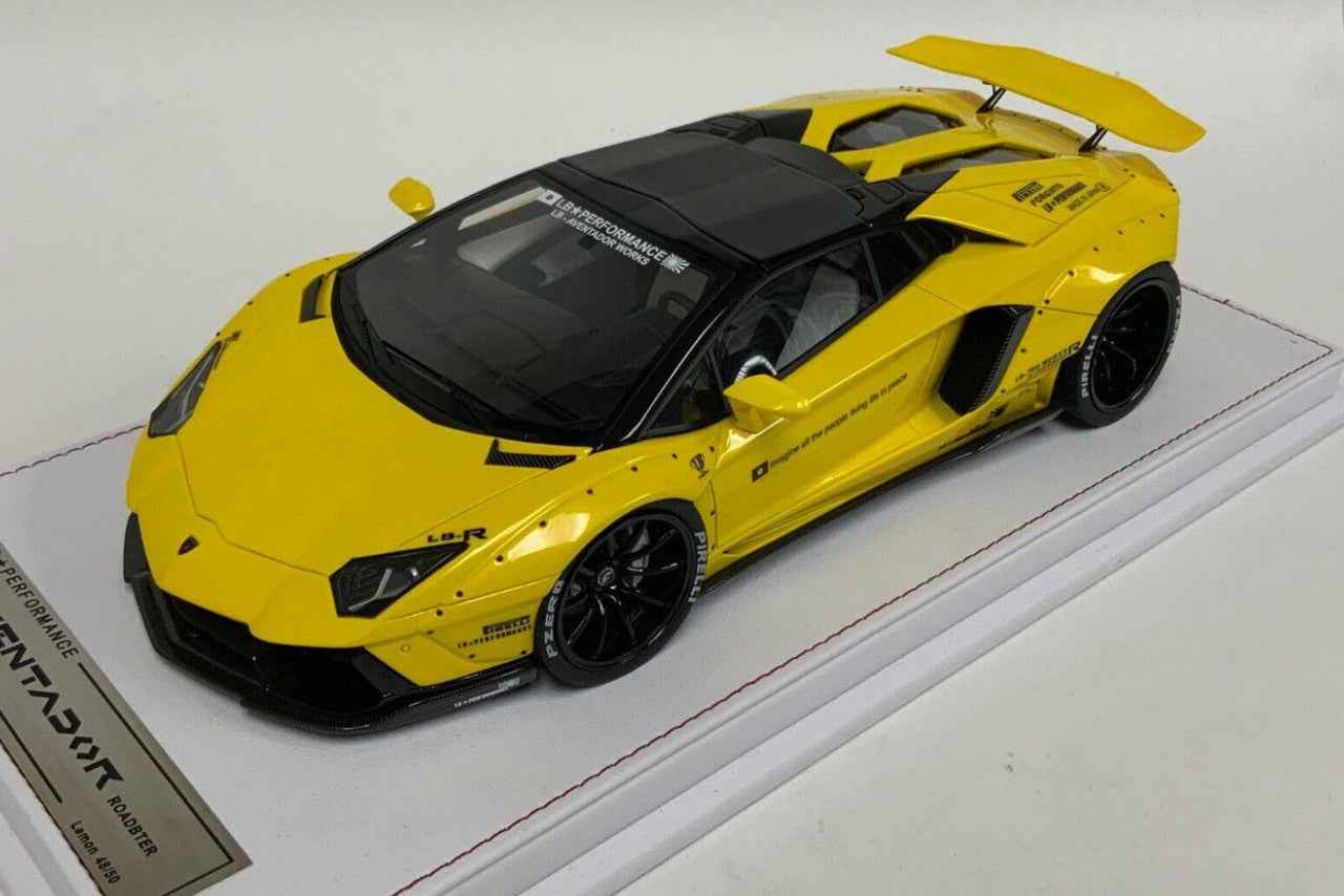 GL Model Lamborghini Aventador Roadster SVJ Lemon Yellow 1:18 WITH DISPLAY STM Diecast Default Title Default Title-