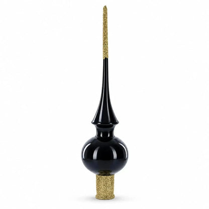 Glossy Black Glass Christmas Tree Topper 11 Inches Cartsfy Inc.