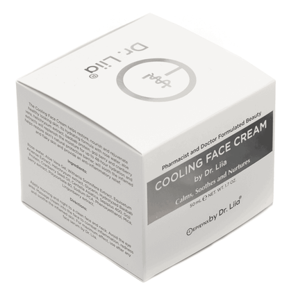 Cooling face cream box with Dr. Lila label, 50 mL