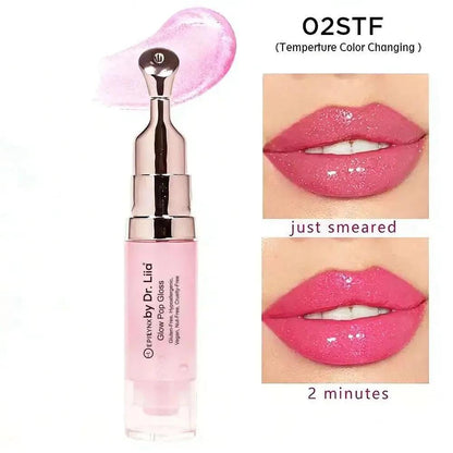 Glow Pop Gloss & Lip Treatment – Radiant Shine & pH Color-Shift EpiLynx 01#STF – Cherry Crush 🍒 02# – Watermelon Wave 🍉 03#STF – Mocha Mirage ☕ 01#STF – Cherry Crush 🍒-02# – Watermelon Wave 🍉-03#STF – Mocha Mirage ☕-04#STF – So Juicy 🍓-05#STF – Your Lips But Better 💋-06#STF – Pretty in Pink 🩷-01# (Temp Color Changing) – Midnight Magic 🖤✨-02STF (Temp Color Changing) – Glow Up 🌸-03# (Temp Color Changing) – Barely Blushing 🤍-