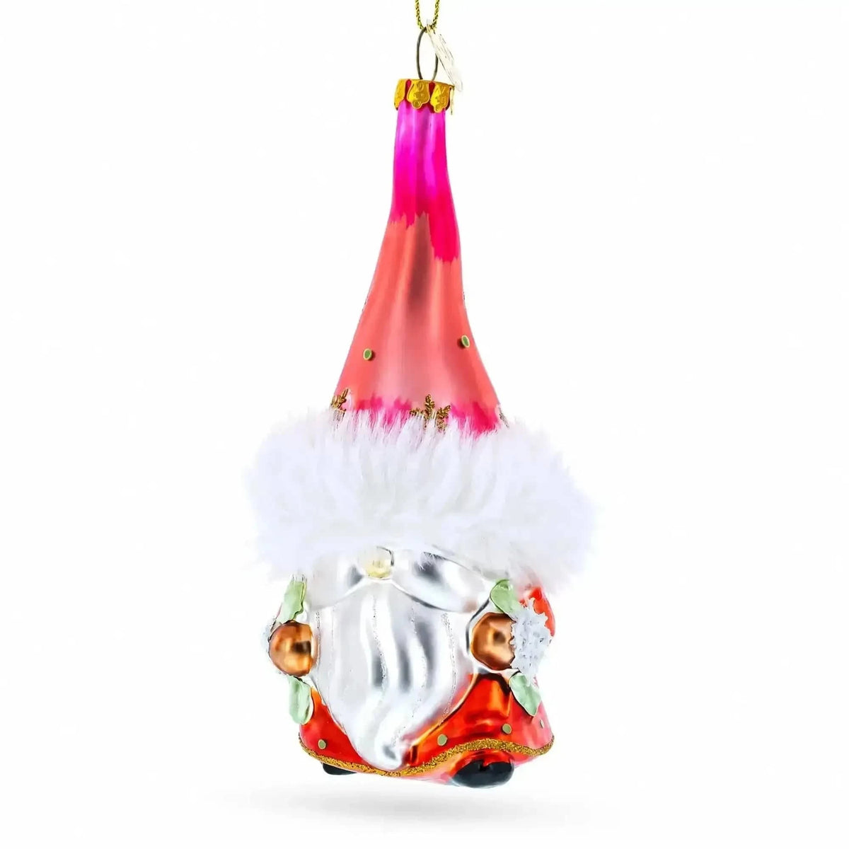 Gnome Carrying Gifts Glass Christmas Ornament Cartsfy Inc.