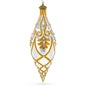 Gold & White Baroque-Style Gem-Encrusted Elongated Pointed Teardrop Finial Glass Christmas Ornament Cartsfy Inc.
