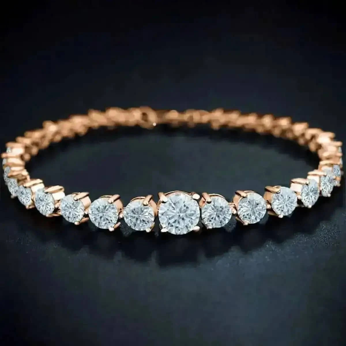 Graduated Cubic Zirconia Tennis Bracelets DailySale Gold Rose Gold White Gold Gold-Rose Gold-White Gold-