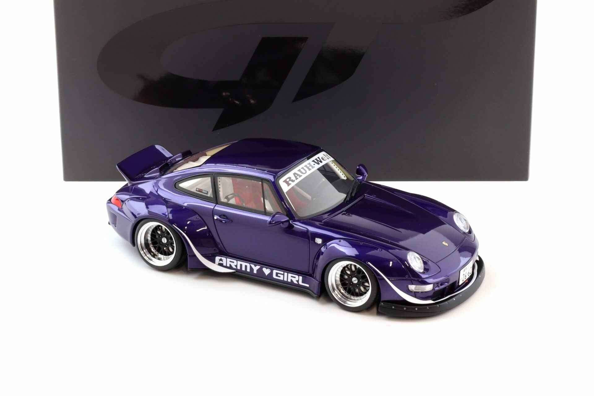 GT Spirit 2015 Porsche 993 RWB "Army Girl" Purple Metallic 1:18 STM Diecast Default Title Default Title-