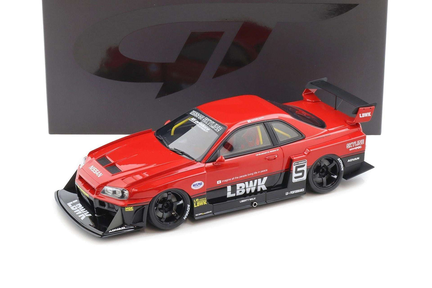 GT Spirit 2020 Nissan Skyline R34 GT-R LB Super Silhouette #5 LBWK Red 1:18 STM Diecast Default Title Default Title-