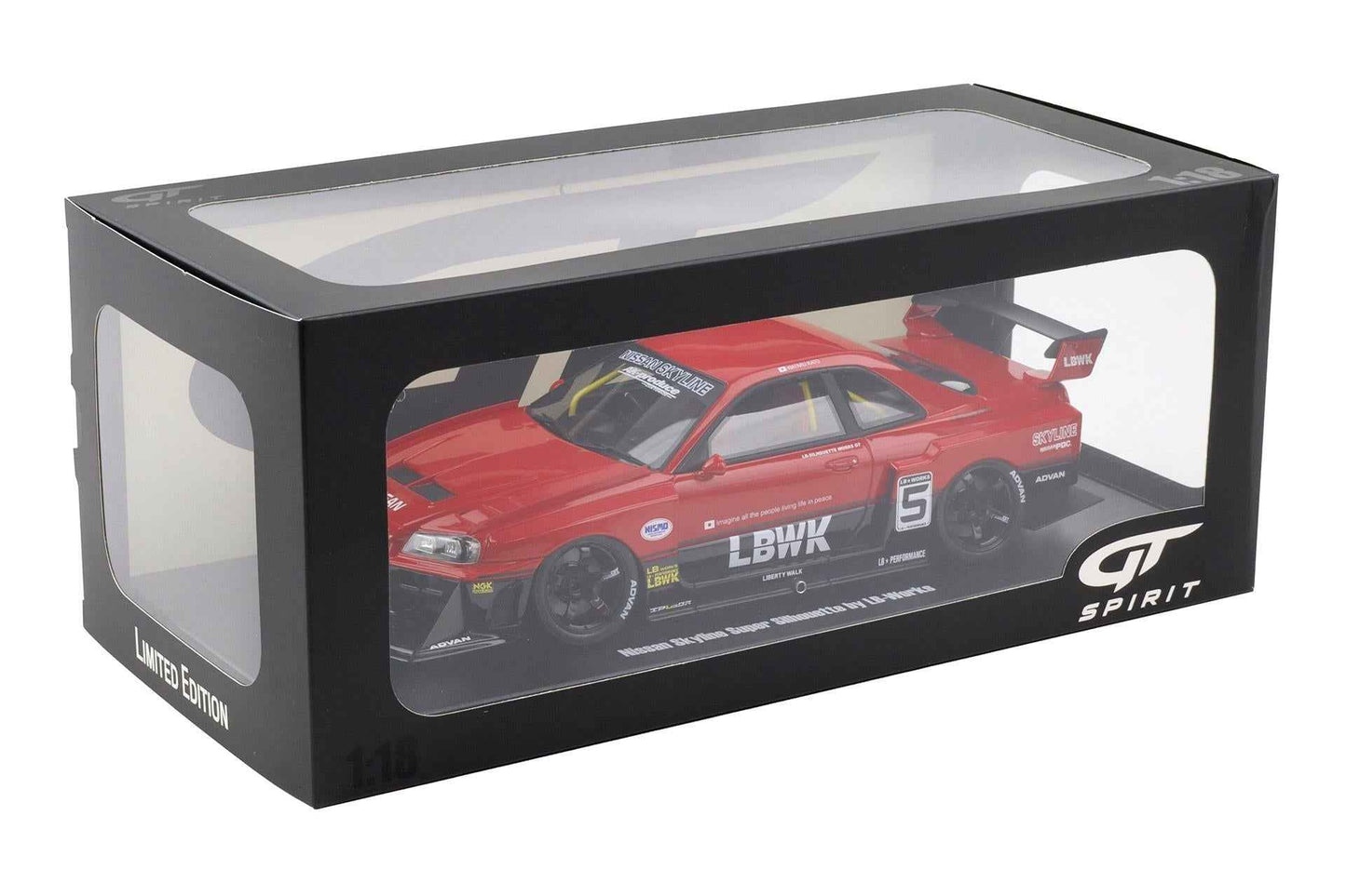 GT Spirit 2020 Nissan Skyline R34 GT-R LB Super Silhouette #5 LBWK Red 1:18 STM Diecast Default Title Default Title-