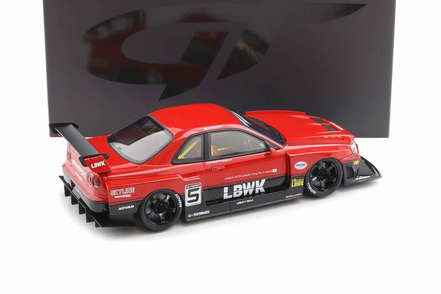 GT Spirit 2020 Nissan Skyline R34 GT-R LB Super Silhouette #5 LBWK Red 1:18 STM Diecast Default Title Default Title-