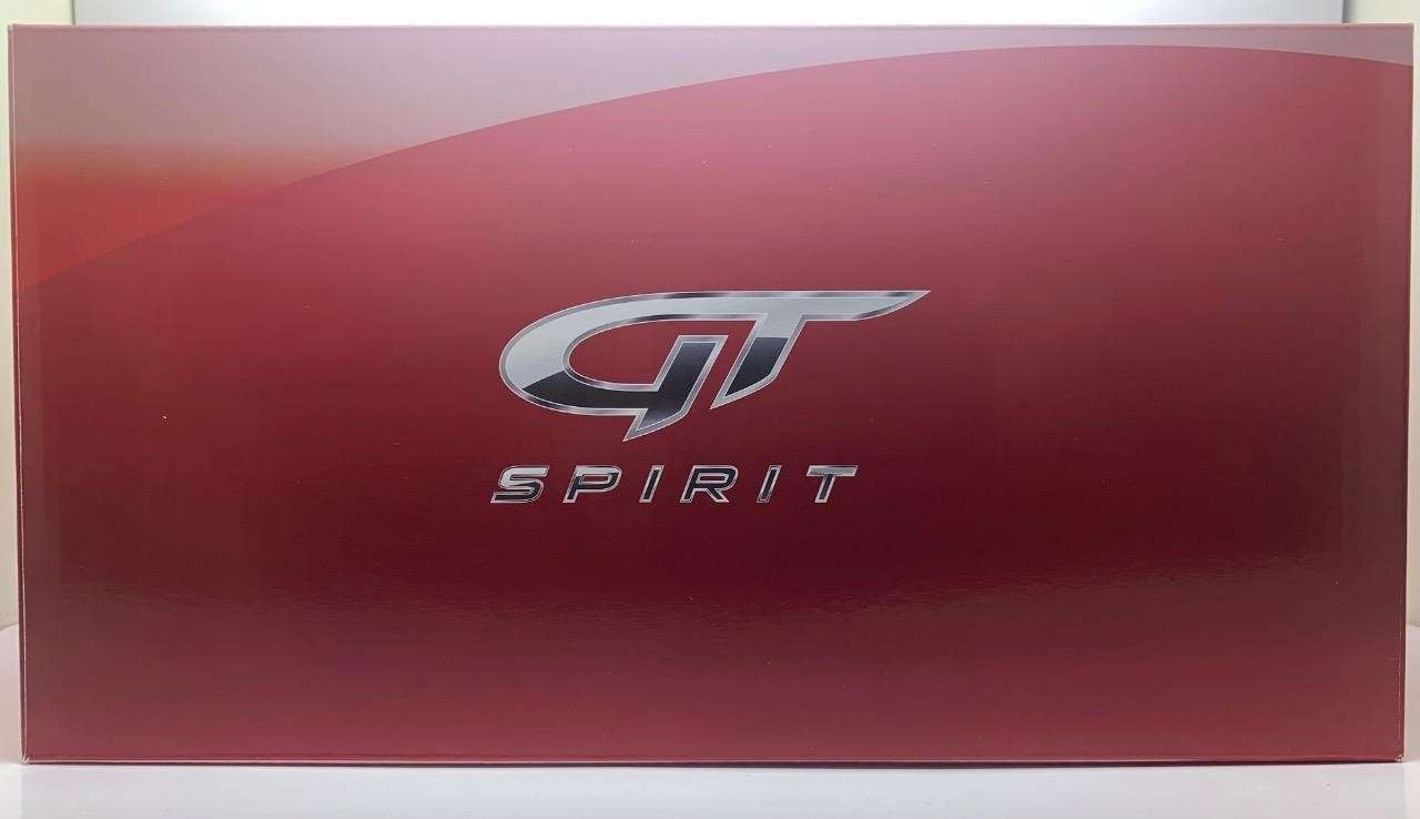 GT Spirit logo on red display box for die-cast model car