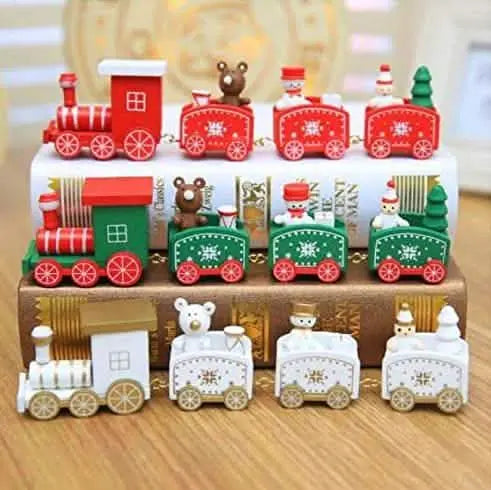 Happy Trees Wooden Christmas Train with Snowman DailySale Default Title Default Title-