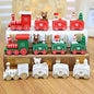 Happy Trees Wooden Christmas Train with Snowman