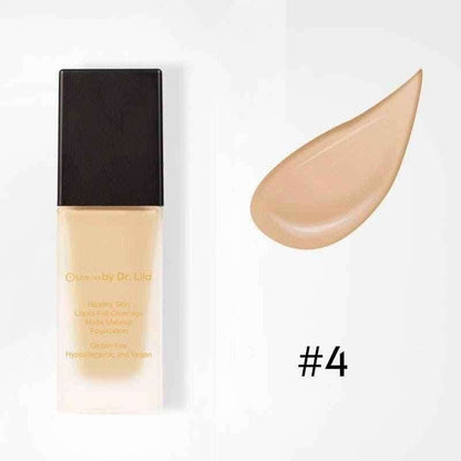 Matte foundation bottle with light beige #4 swatch