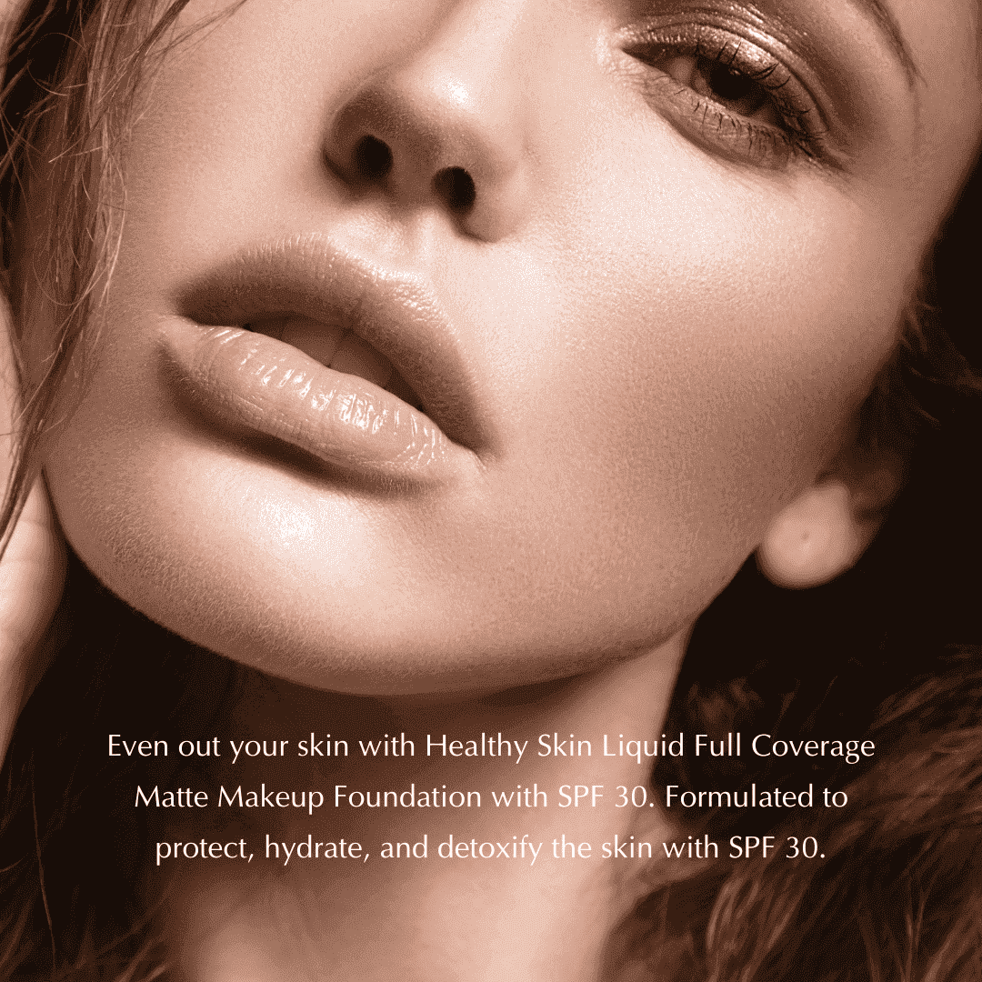 Matte foundation on skin with smooth, even coverage finish