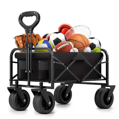 Heavy Duty Utility Portable Foldable Outdoor Beach Garden Wagon Cart with 360° All Terrain Wheels - Cartsfy Inc.