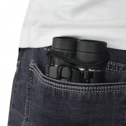 High Powered Mini Pocket Binoculars 10x25 with Phone Adapter – Compact, Lightweight, Portable – Black - Cartsfy Inc.