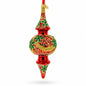 Holly & Gold Scroll Double-Ended Finial Drop Glass Christmas Ornament Cartsfy Inc.