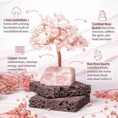 Home Sweet Home - Feng Shui Rose Quartz Tree - Cartsfy Inc.