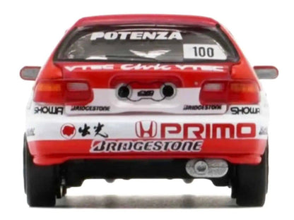 Honda Civic EG6 RHD (Right Hand Drive) #100 Osamu Nakako - Hideki Okada "Mugen Honda" "Japanese Touring Car Championship" (1993) 1/64 Diecast Model Car by BM Creations Cartsfy Inc.