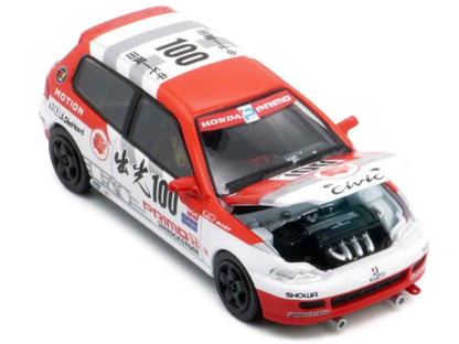 Honda Civic EG6 RHD (Right Hand Drive) #100 Osamu Nakako - Hideki Okada "Mugen Honda" "Japanese Touring Car Championship" (1993) 1/64 Diecast Model Car by BM Creations Miniature Motors Default Title Default Title-