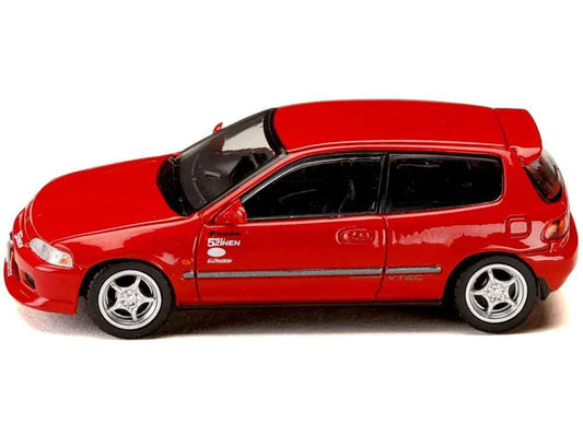 Honda Civic (EG6) RHD (Right Hand Drive) "Myogi Night Kids" Red "Initial D" (1995-2013) Manga "Diorama Set Series" 1/64 Diecast Model car by Hobby Japan Cartsfy Inc.
