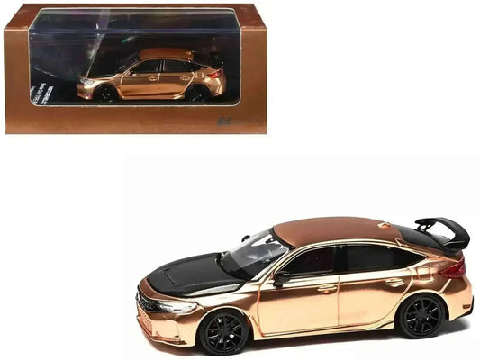 Honda Civic Type R (FL5) RHD (Right Hand Drive) Electroplating Copper Metallic with Carbon Hood "Hong Kong Toycar Salon 2025" "Senior 64" Series Limited Edition to 599 pieces Worldwide 1/64 Diecast Model Car by MotorHelix Cartsfy Inc.