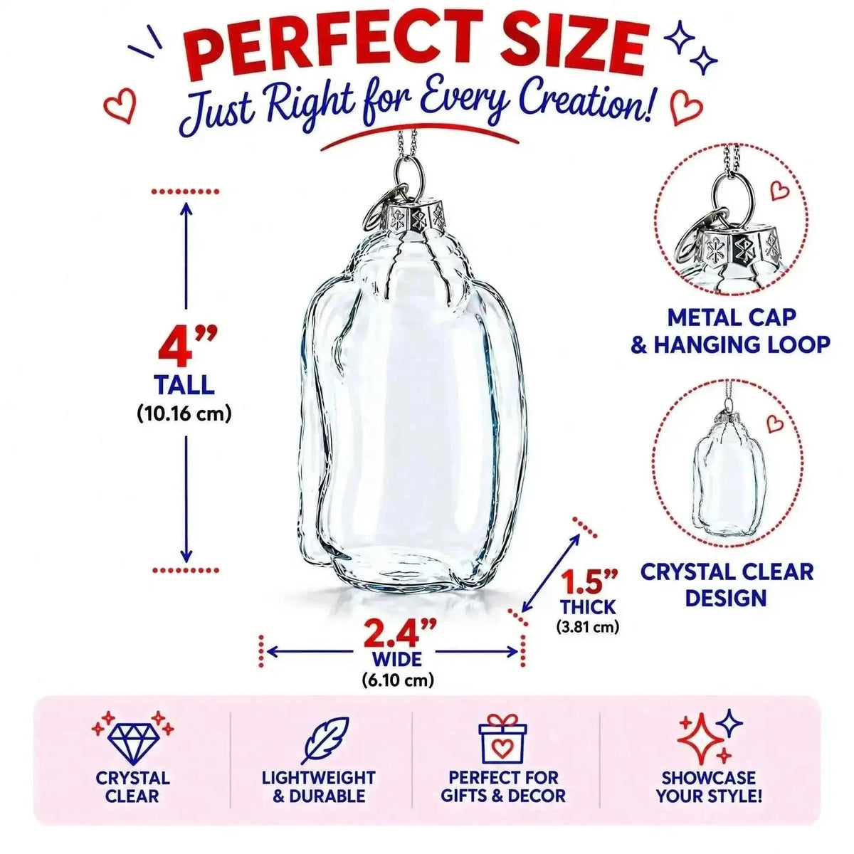 Hoodie Clear Glass Christmas Ornament