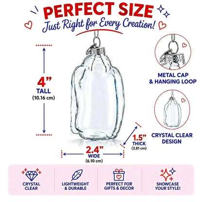 Hoodie Clear Glass Christmas Ornament