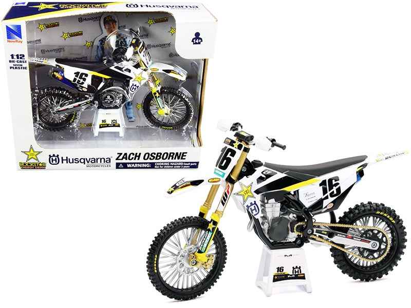 Husqvarna FC450 #16 Zach Osborne "Rockstar Energy Drink" 1/12 Diecast Motorcycle Model by New Ray Cartsfy Inc.
