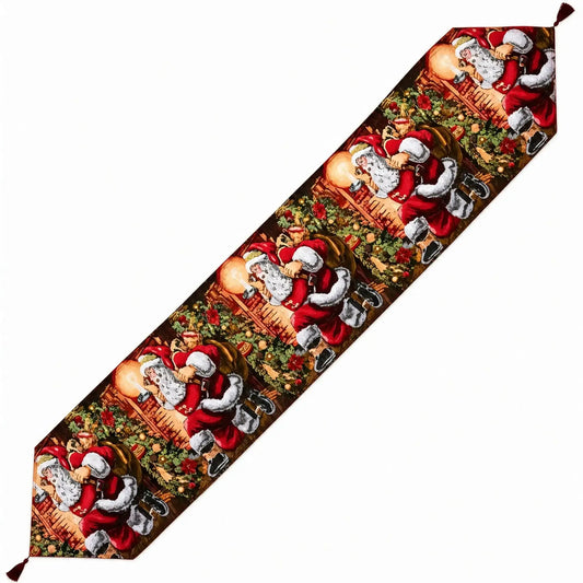 Santa Red Christmas Tablecloth Holiday Runner 85 Inches BestPysanky Default Title Default Title-