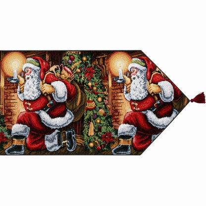 Santa Red Christmas Tablecloth Holiday Runner 85 Inches