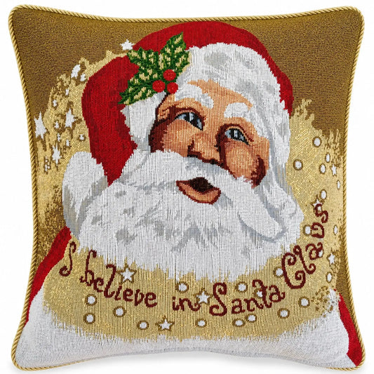 Set of 2 Believe in Santa Christmas Cushion Throw Pillow Covers BestPysanky Default Title Default Title-