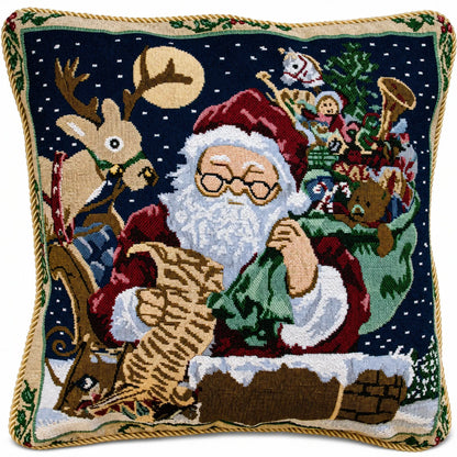 Set of 2 Santa Reading Gifts List Christmas Throw Cushion Pillow Covers