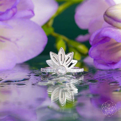 I Am Divinely Guided: 111 Angel Number Silver Lotus Ring Cartsfy Inc.