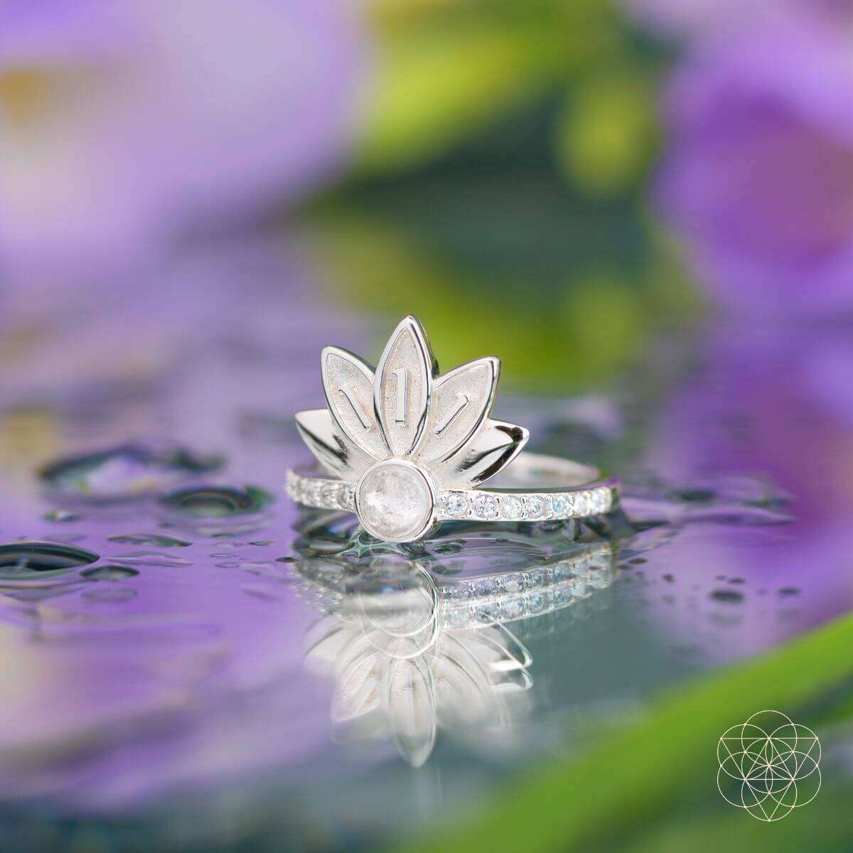 I Am Divinely Guided: 111 Angel Number Silver Lotus Ring Cartsfy Inc.
