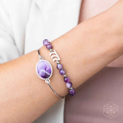 I Am Fortunate - 777 Lucky Amethyst Bracelet Set Cartsfy Inc.