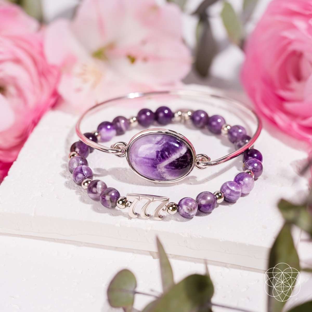 I Am Fortunate - 777 Lucky Amethyst Bracelet Set Cartsfy Inc.